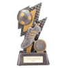 Strike Bolt Football Award Antique Silver & Gold 150mm