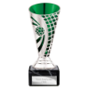 Defender Football Trophy Cup Silver & Green 150mm