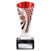 Defender Football Trophy Cup Silver & Red 150mm