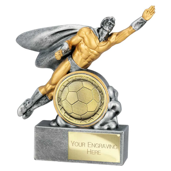Hero Male Football Award Antique Silver 140mm