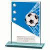 Mustang Football Blue Jade Glass Award 80mm
