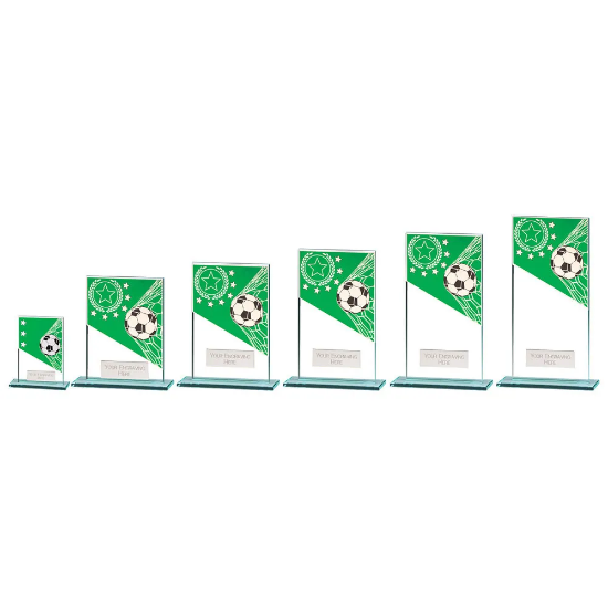 Mustang Football Green Jade Glass Award