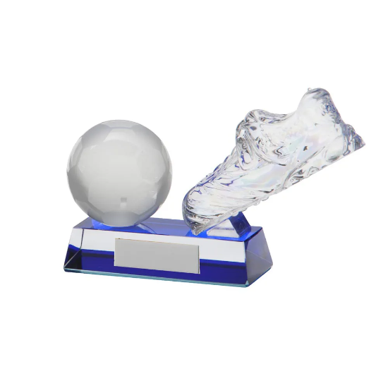 Legacy Football Boot & Ball Crystal Award100mm  (40mm Width)