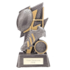 Strike Bolt Rugby Award Antique Silver & Gold 150mm