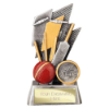Strike Bolt Cricket Award Antique Silver & Gold 130mm