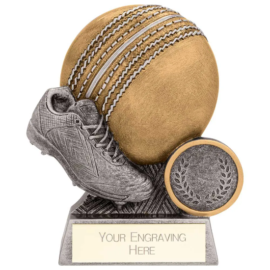 Exodus Cricket Award Antique Gold & Silver 100mm