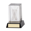 Conquest Cricket 3D Crystal Award 100mm (70mm Width)
