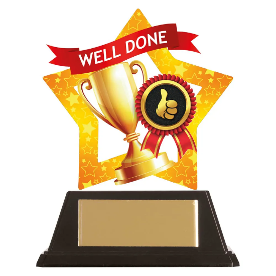 Mini-Star Well Done Acrylic Plaque 100mm