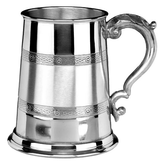 Celtic Band English Pewter Tankard 125mm 1pt