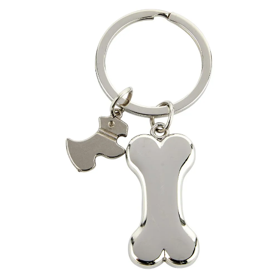Pets Dog & Bone Keyring 35mm