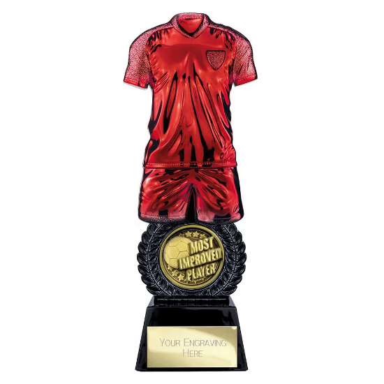 Intensity Football Most Improved Award Red & Carbon Black 260mm