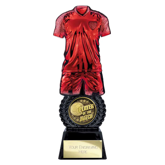 Intensity Football Player of Match Award Red & Carbon Black 260mm