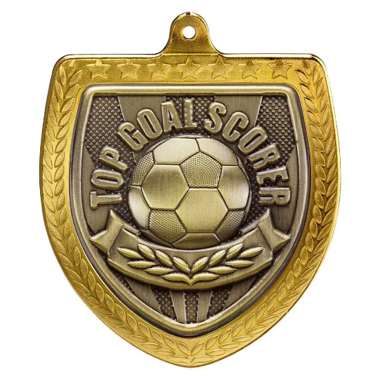 Cobra Football Top Goal Scorer Shield Medal Gold 75mm