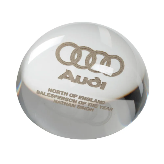 Durham Dome Crystal Paperweight 80mm  (80mm Width)