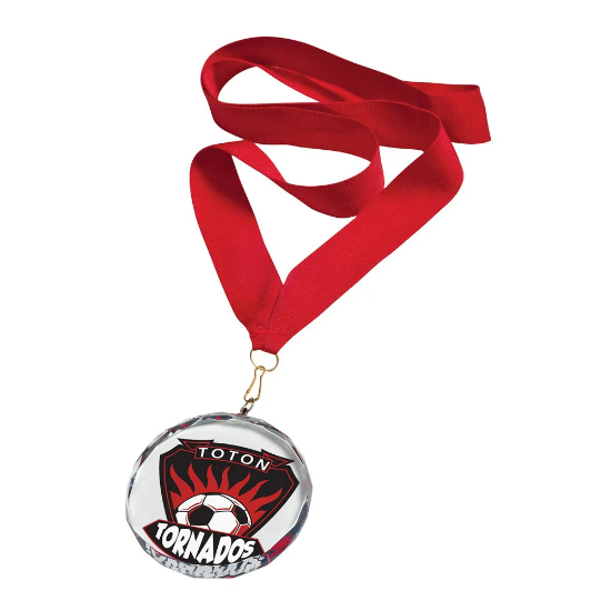 Imperial Clear Glass Medal 70mm  (5mm Width)