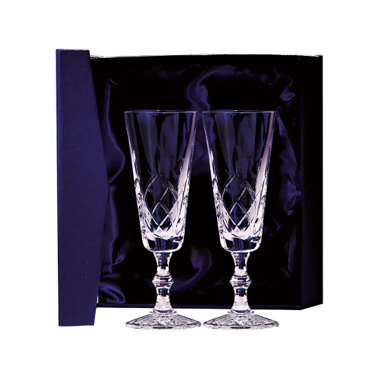 Lindisfarne Orco Crystal Champagne Glasses 280mm