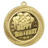 Superstar Happy Birthday Medal Gold 60mm