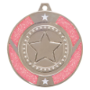 Glitter Star Medal Silver & Pink 50mm