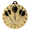 Cascade Stars Darts Medal Gold 50mm