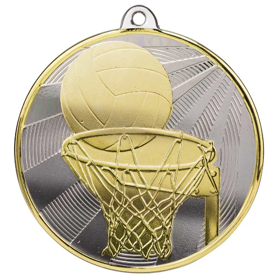 Premiership Netball Medal Gold & Silver 60mm