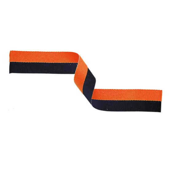Medal Ribbon Orange & Black 395x22mm
