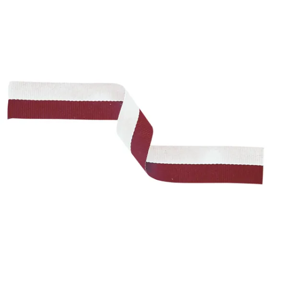 Medal Ribbon Maroon & White 395x22mm