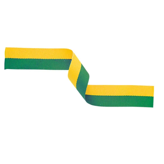 Medal Ribbon Green & Yellow 395x22mm