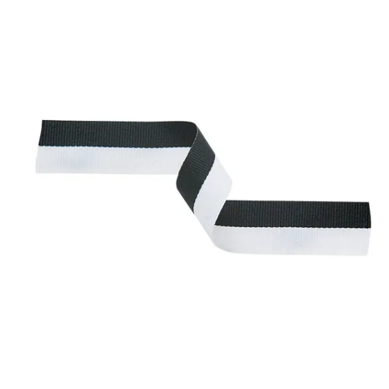 Medal Ribbon Black & White 395x22mm