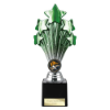 5 Star Trophy Green and Silver 220mm