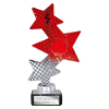 Trinity Star Multisport Plastic Trophy Red & Silver 185mm