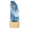 Solo Glass Award Clear & Beechwood 205mm  (80mm Width)