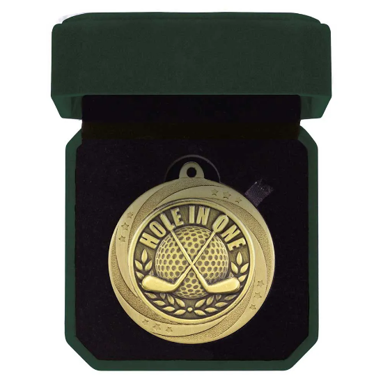 Superstar Hole In One Medal & Box Gold 60mm