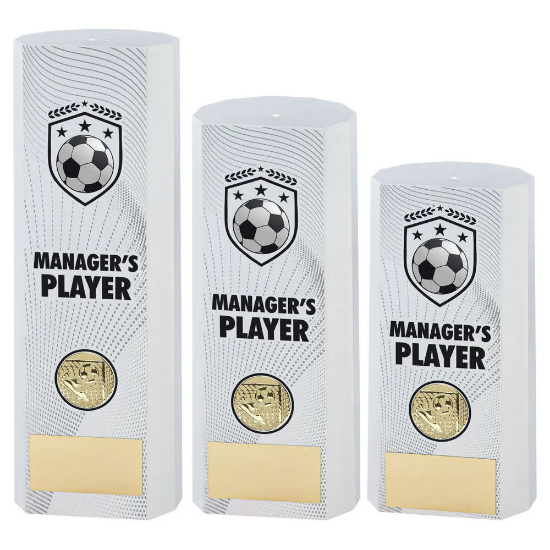 WHITE PLASTIC FILLED COLUMN FOOTBALL MANAGERS PLAYER (1in CEN)