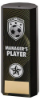 BLACK PLASTIC FILLED COLUMN FOOTBALL MANAGERS PLAYER (1in CEN) - 8.25in