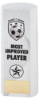 WHITE PLASTIC FILLED COLUMN FOOTBALL MOST IMPROVED PLAYER (1in CEN) - 6in