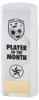 WHITE PLASTIC FILLED COLUMN FOOTBALL PLAYER OF THE MONTH (1in CEN) - 6in