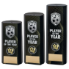 BLACK PLASTIC FILLED COLUMN FOOTBALL PLAYER OF THE YEAR (1in CEN)