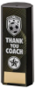 BLACK PLASTIC FILLED COLUMN FOOTBALL THANK YOU COACH (1in CEN) - 7in